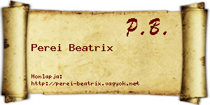 Perei Beatrix névjegykártya